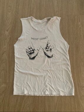 West Coast Graphic White Tank Top
